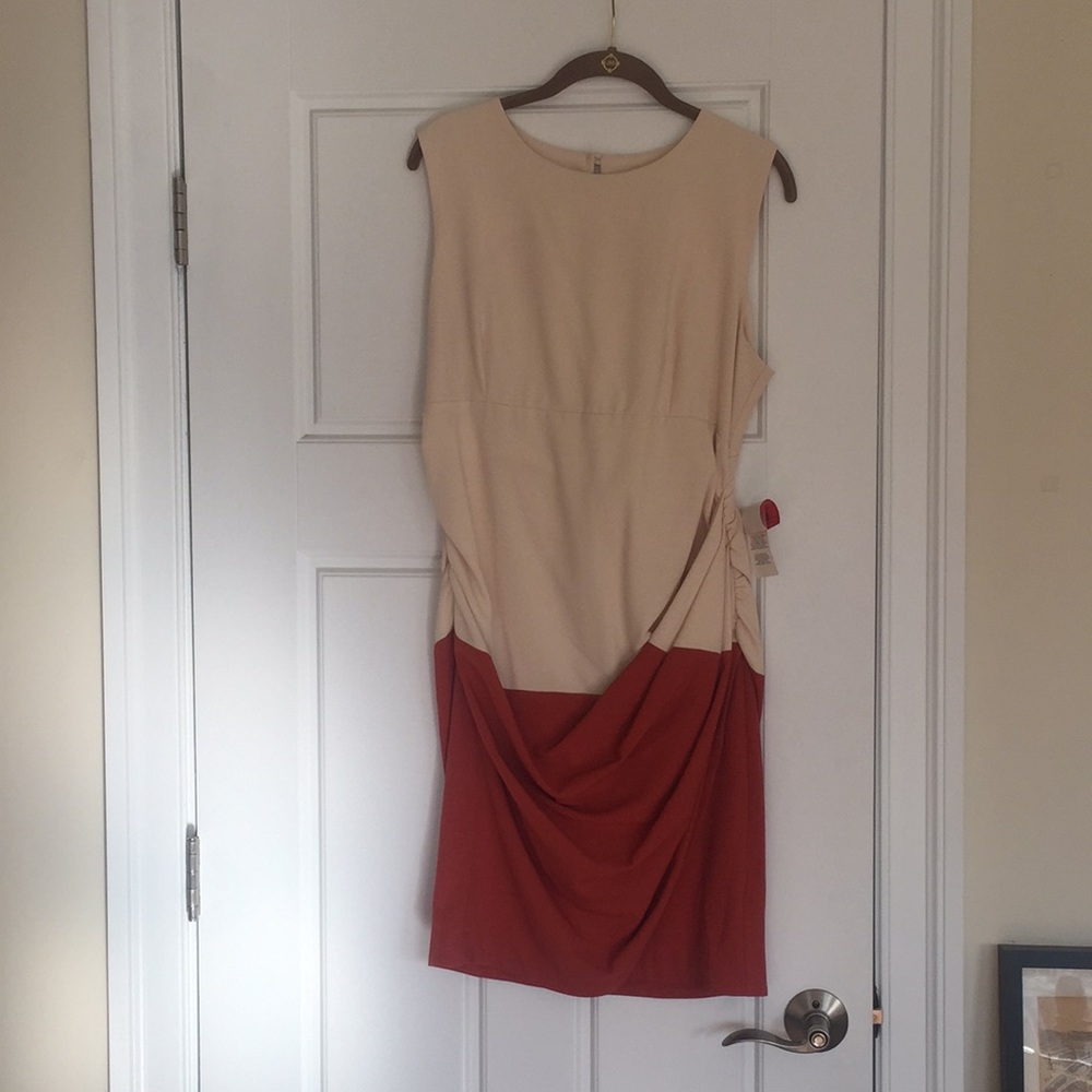 Two-toned tulip dress with draping